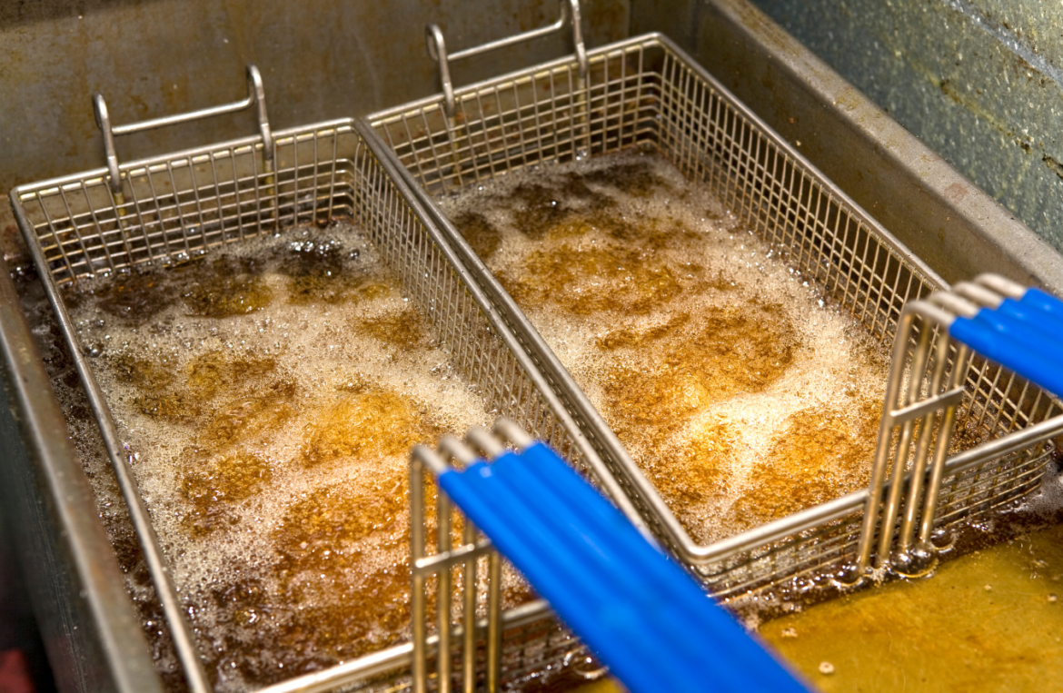 Frituurpan met frituurvet Frituurpan met frituurvet